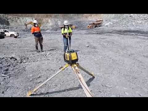 Yellow Power Laser monitoring taking Coordinates in Benso